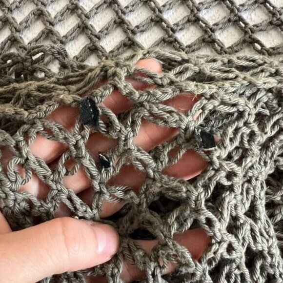 Vintage Women’s One Size Knit Crotchet Cardigan Shawl Wrap Fishnet Grunge - Picture 8 of 10